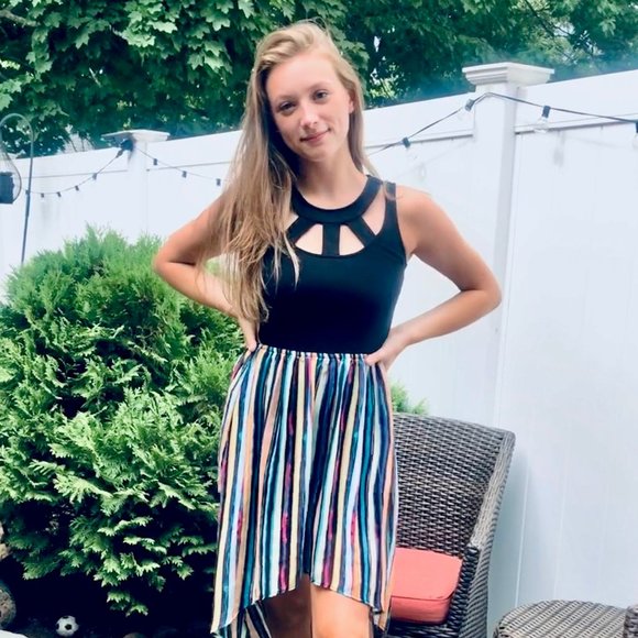 HIGH-LOW MIDI DRESS - PARTY, OCCASION, GUEST - Picture 4 of 4